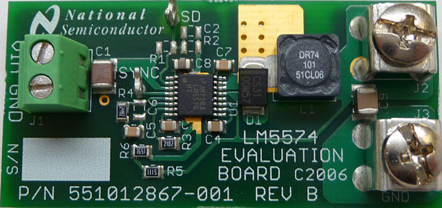 LM5574EVAL 75V、0.5A 降压开关稳压器评估模块 top board image