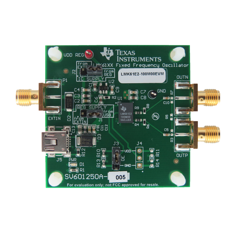 LMK61E2-100M00EVM LMK61E2-100M00 超低抖动固定频率振荡器 EVM top board image