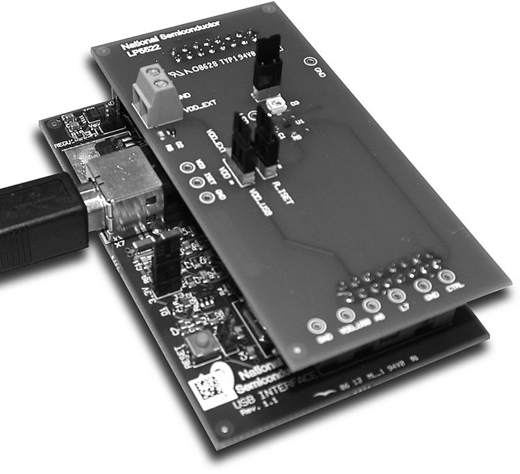 LP5522TMEV PowerWise&reg; 系统可编程 LED 驱动器 top board image