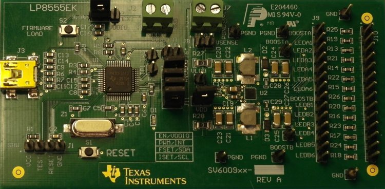 LP8555EVM 高效 LED 背光驱动器评估模块 top board image