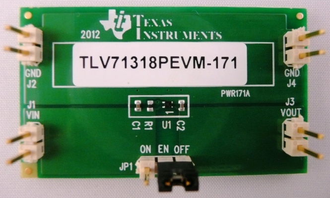 TLV71318PEVM-171 150 mA 低压降稳压器评估模块 top board image
