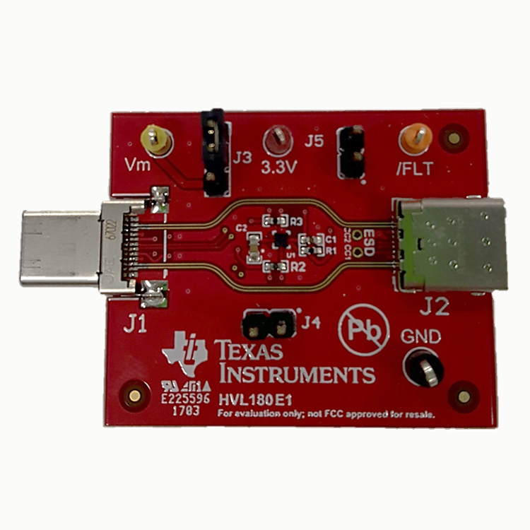 TPD2S300YFF-EVM TPD2S300 USB Type-C 过压和 ESD 保护评估模块 top board image