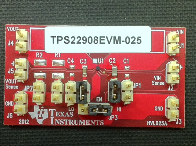 TPS22908EVM-025 TPS22908EVM-025 评估模块 top board image