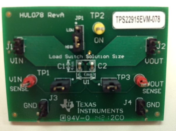 TPS22915BEVM-078 TPS22915B 评估模块 top board image