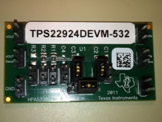 TPS22924DEVM-532 TPS22924D Ultra-Low On Resistance Load Switch Evaluation Module top board image