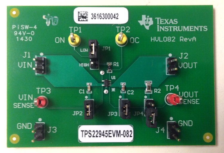 TPS22945EVM-082 TPS22945 评估模块 top board image