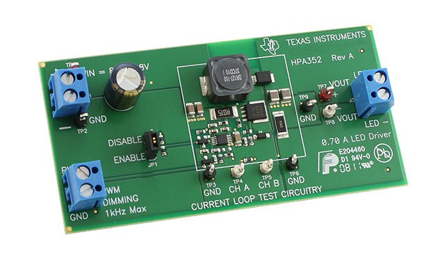 TPS40211EVM-352 用于 LED 驱动器的 8V 至 18V 输入、20V 至 35V 输出、700mA 的非同步升压电流稳压器 top board image