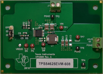 TPS54625EVM-608 TPS54625 同步降压转换器评估模块 top board image