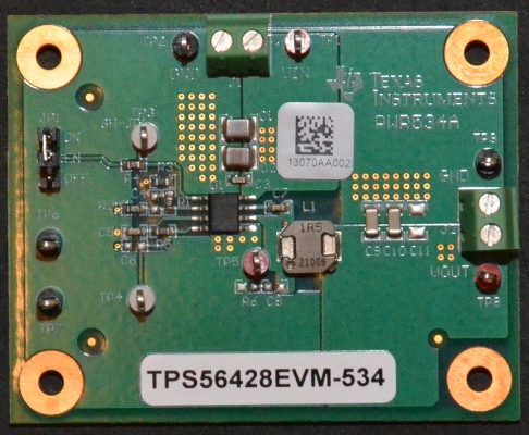 TPS56428EVM-534 TPS56428 降压 DC/DC 转换器评估模块 top board image