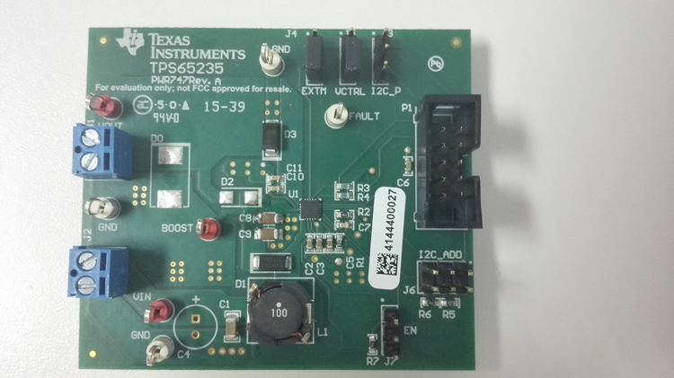 TPS65235EVM-747 TPS65235 具有 I2C 接口的 LNB 稳压器评估模块 top board image