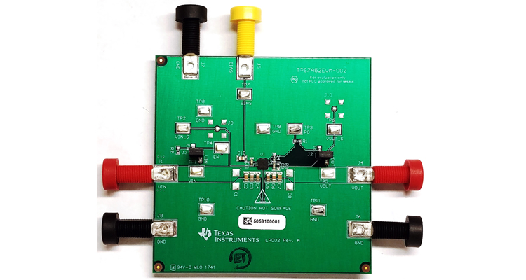 TPS7A52EVM-002 TPS7A52-Q1 2A 低 VIN (1.1V) 低噪声高精度超 LDO 稳压器评估模块 top board image