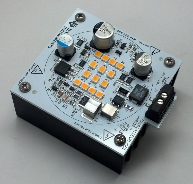 TPS92411EVM-001 针对 LED 的 120VAC 线性直接驱动的 TPS92411 浮动开关评估板模块 top board image