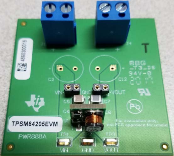 TPSM84203EVM-888 TPSM84203 3.3V、1.5A 电源模块评估模块 top board image