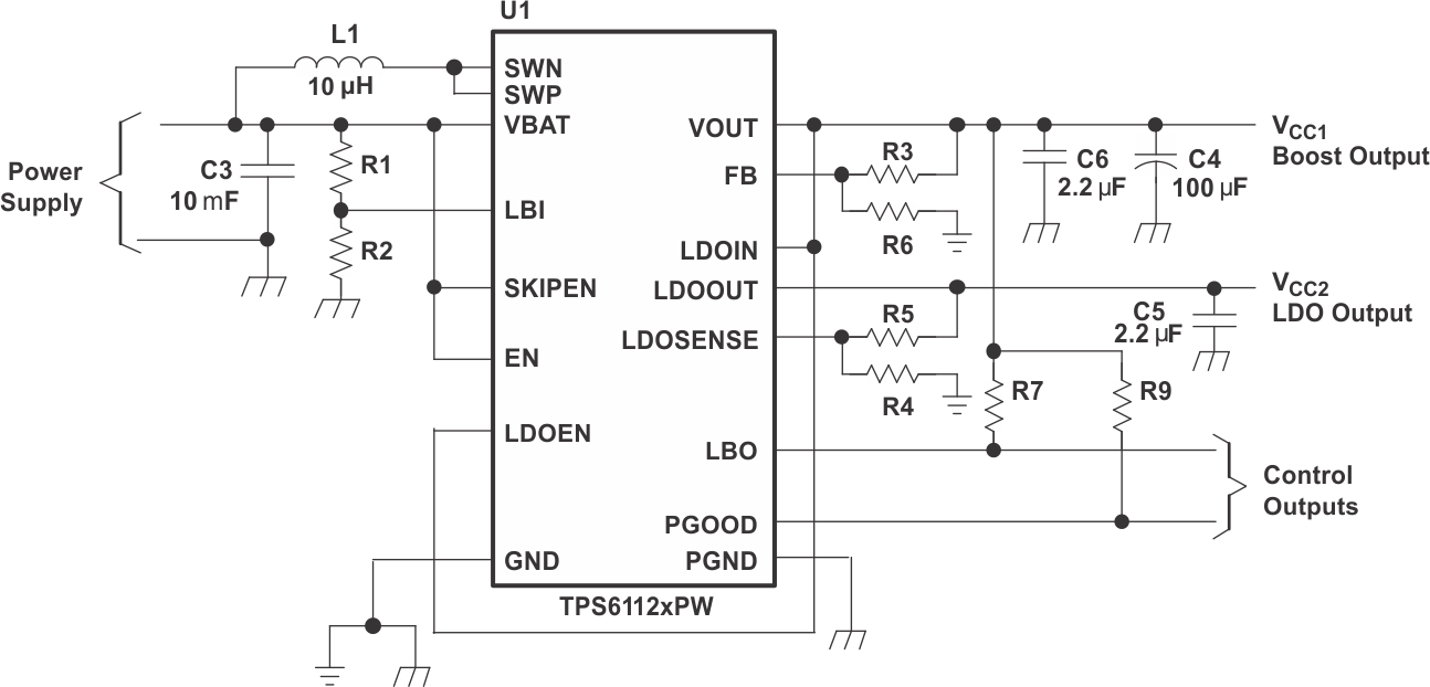 TPS61120 TPS61121 TPS61122 TYP_AOV_SCH_LVS427.gif