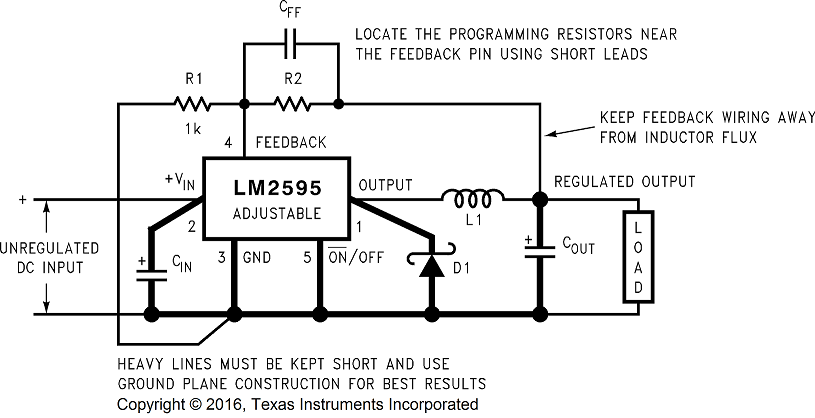 lm2595 simple switcher power converter 150-khz 1-a step-down