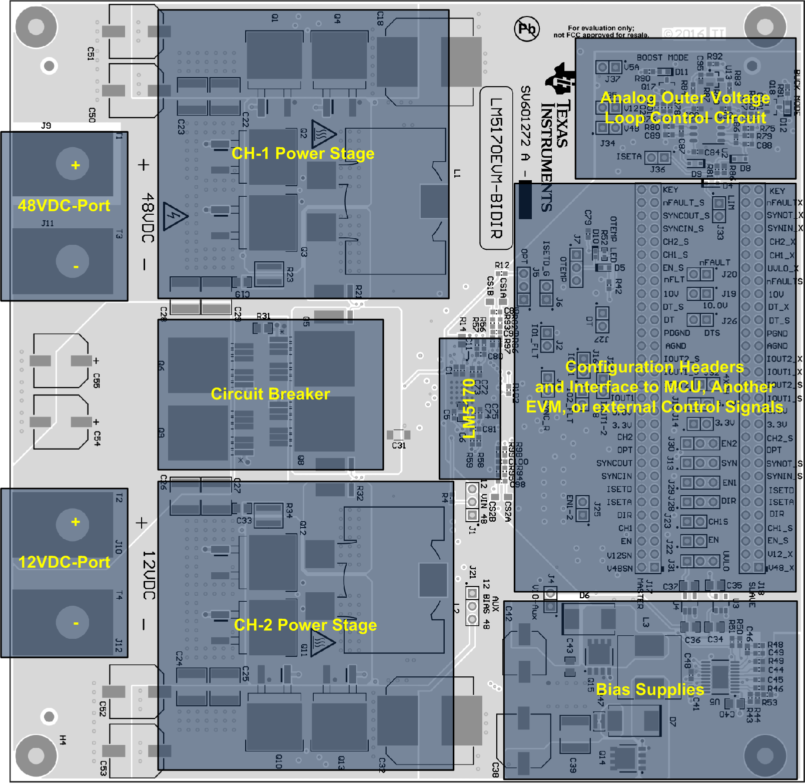 LM5170-Q1-evm-board-top-view-and-layout-partitions-SNVU543.png