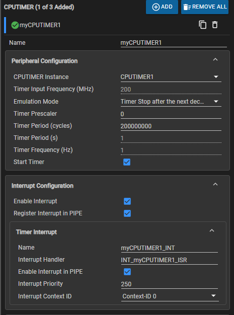  CPU Timer ISR Configuration in
                    SysConfig