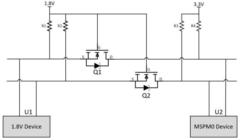  与 1.8V 器件通信的建议电路