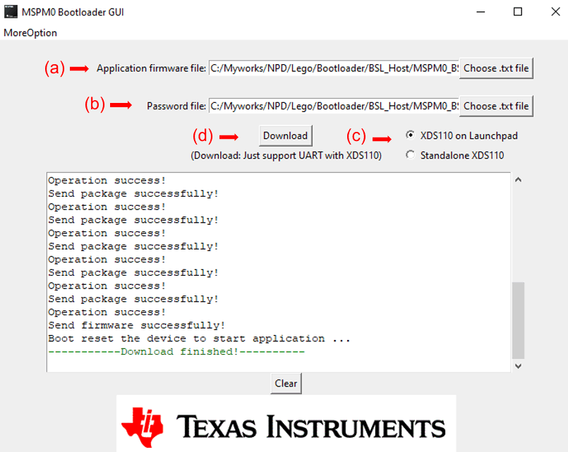  通过 GUI 使用 UART 下载映像的步骤