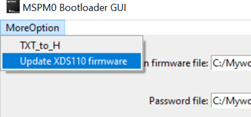  更新 XDS110 固件