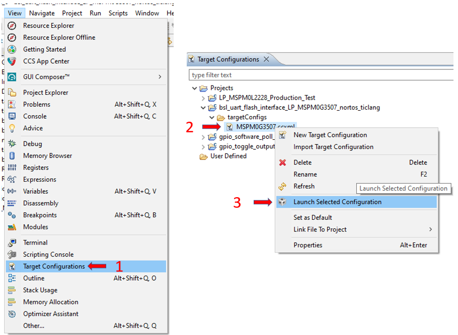  在 CCS 中启动器件