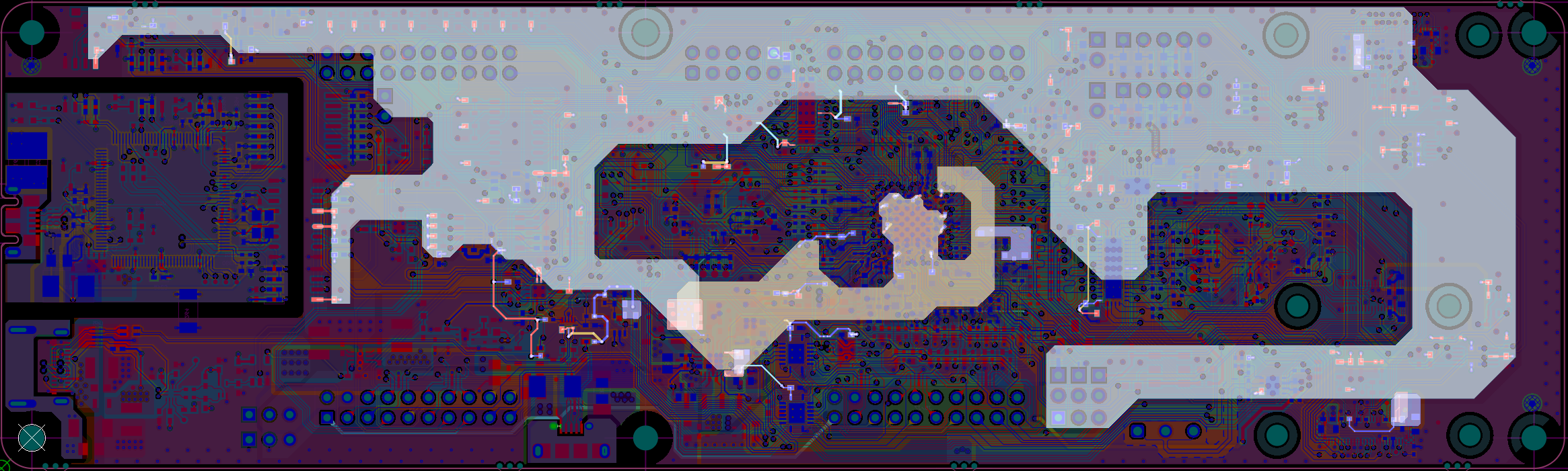  AM261x LaunchPad 摘录 – 第 3 层和第 4 层上的 3.3V 数字和模拟电源平面