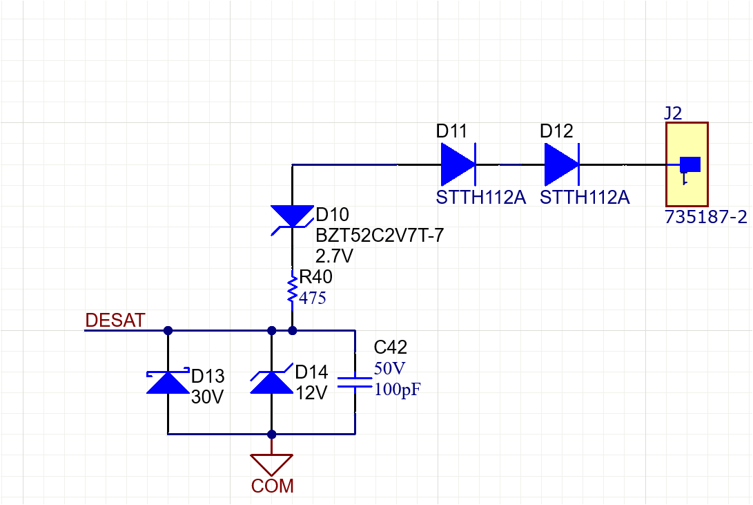 UCC21750Q1 无外部充电方式的 DESAT 实现