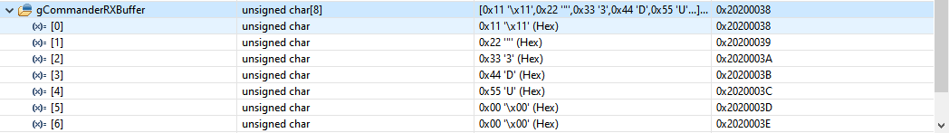  gCommanderRXBuffer 结果