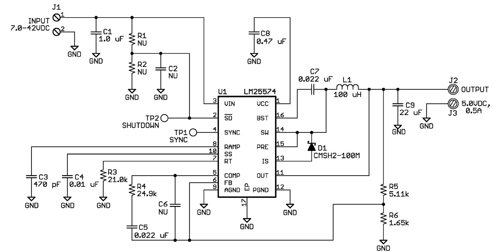 LM25574 LM25574 Reference
                    Schematic