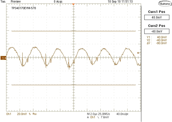 TPS40170-Q1 Output Ripple Waveform GUID-99BAEEBE-4389-4B73-BAB2-35AA7B2DEB5C-low.gif