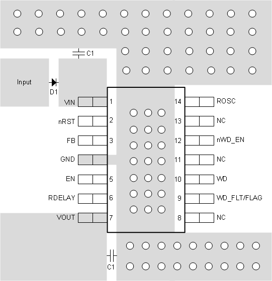 TPS7A63-Q1 TPS7A6401-Q1 layout_ex_slvsab1.gif