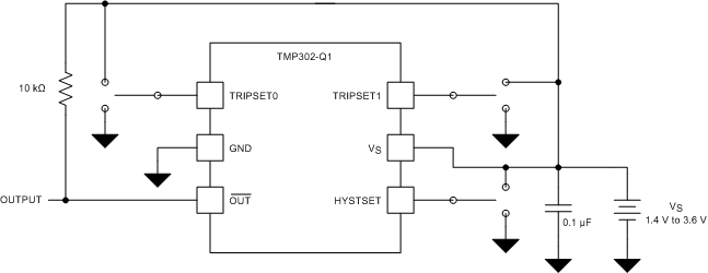 TMP302-Q1 TMP302_TYP_APPLICATION_GENERIC_SLOS889.gif