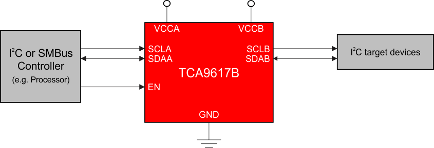 TCA9617B 简化版原理图