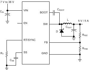 LMR14050 应用电路，5V 输出