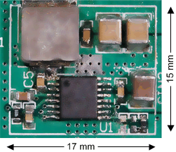 automotive power supply evaluation demo board LM53602-Q1 LM53603-Q1 solution_size_snvsa42.gif