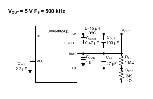 LM46002-Q1 LM46002A-Q1 BOM-5V500k_snvsaa2.gif