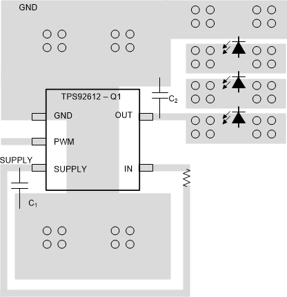 TPS92612-Q1 layout-example-SLDS237.gif