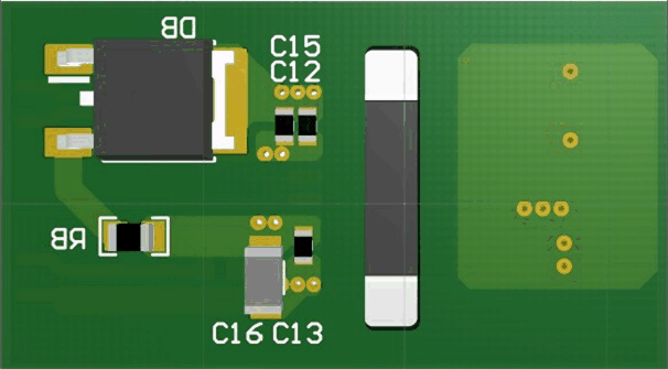 UCC21222 3D PCB 底视图