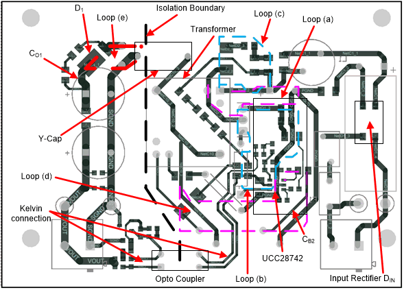 UCC28742 fig26_EVM742_Layout.gif