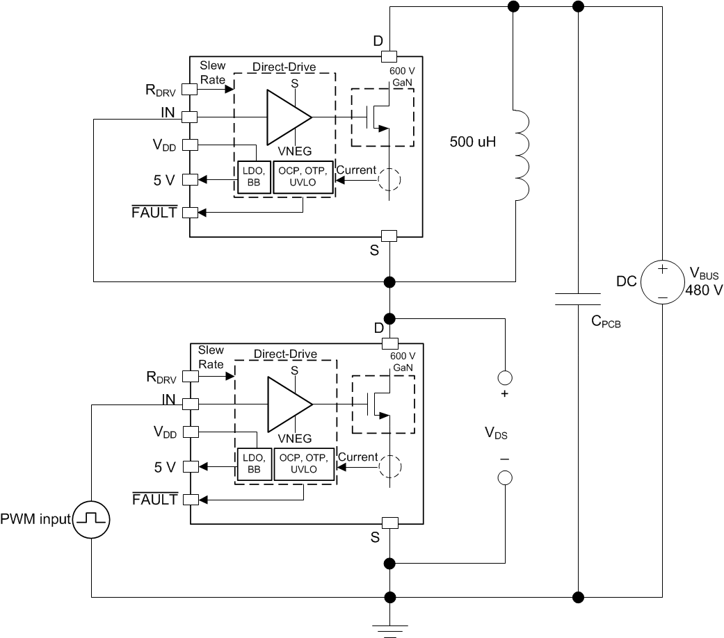 LMG3410R070 LMG3411R070 LMG3410R070-switching-test-diagram-SNOSD10.gif