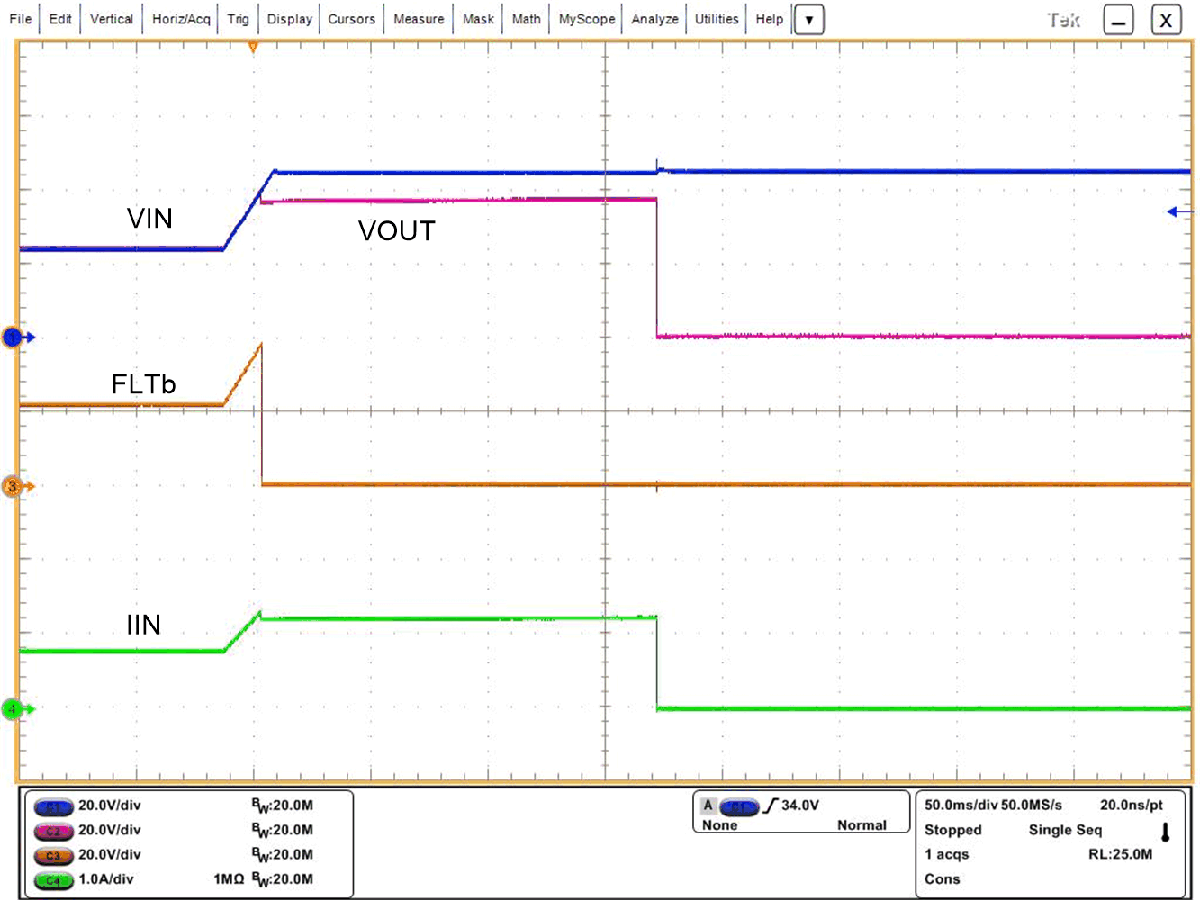 TPS1663 Overvoltage Clamp Response GUID-3ABA8BF0-AC9F-4116-B5E9-F37EC0C52014-low.gif