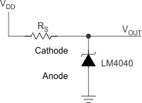 LM4040-N LM4040-N-Q1 并联基准应用原理图