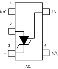 LM4041-N  LM4041-N-Q1 DCK 封装5 引脚 SC70顶视图