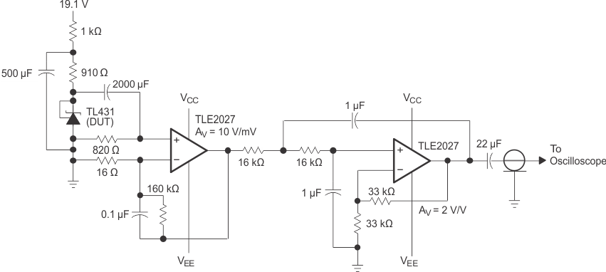 TL431 TL432 10S 周期内等效输入噪声电压的测试电路