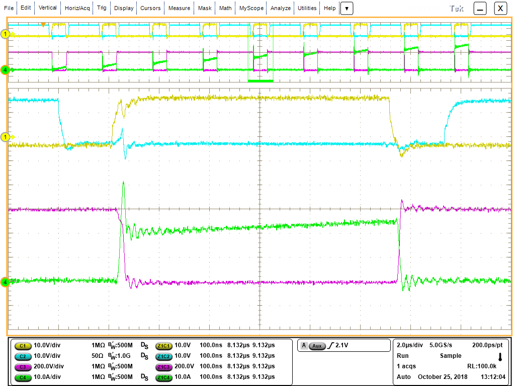 UCC21530-Q1 SiC MOSFET 开关波形