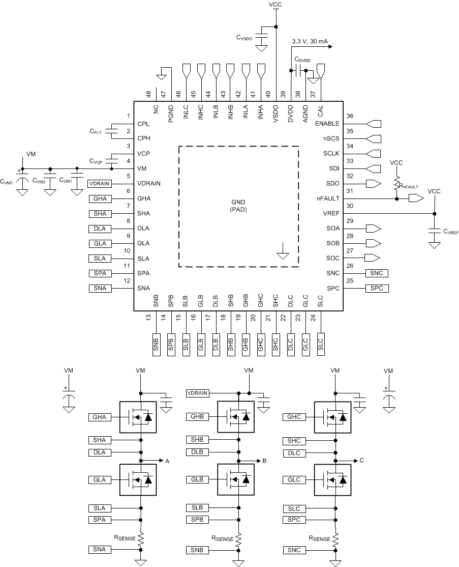DRV8343-Q1 drv8323-q1-primary-application-schematic.gif