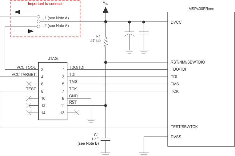 Signal Connections for 4-Wire JTAG Communication GUID-D8C0F8E3-2A72-4979-853D-664755C4542B-low.gif