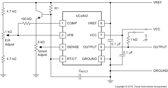 UC1842 UC2842 UC3842 UC1843 UC2843 UC3843 UC1844 UC2844 UC3844 UC1845 UC2845 UC3845 开环实验室测试装置