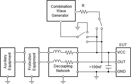 TIOS102 TIOS1023 TIOS1025 Surge Test Setup GUID-E0F1B2FF-4814-4638-9D66-5D3C345B53C5-low.gif