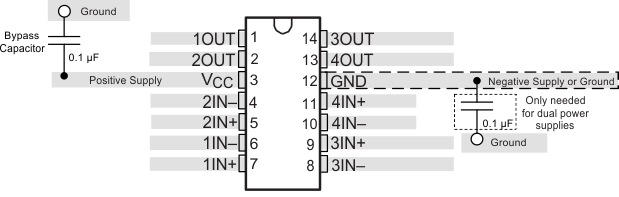 LM2901-Q1 LM2901V-Q1 LM2901AV-Q1 LM2901B-Q1 LM2901x-Q1 Layout Example